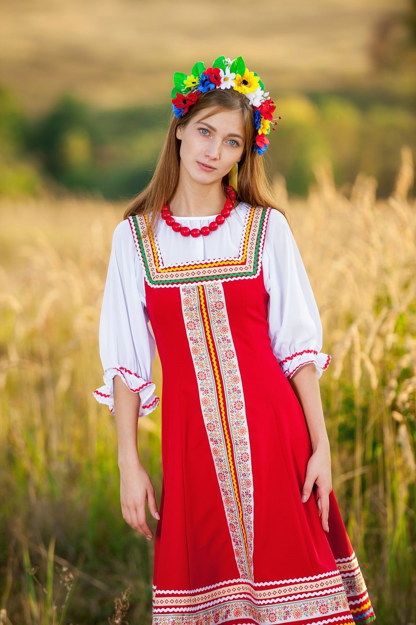 Women in Slavic costumes in Batam
