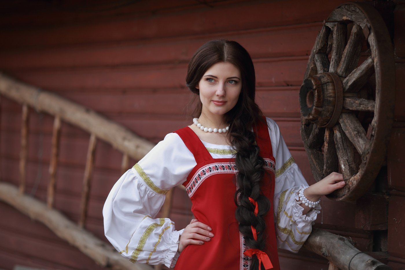 Girls in Slavic costumes in Batam