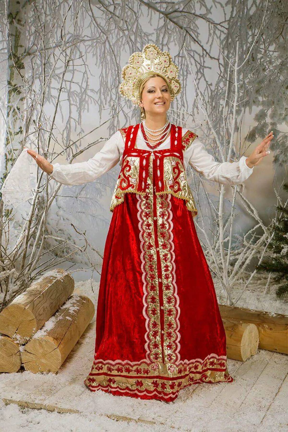 Girls in Slavic costumes in Batam