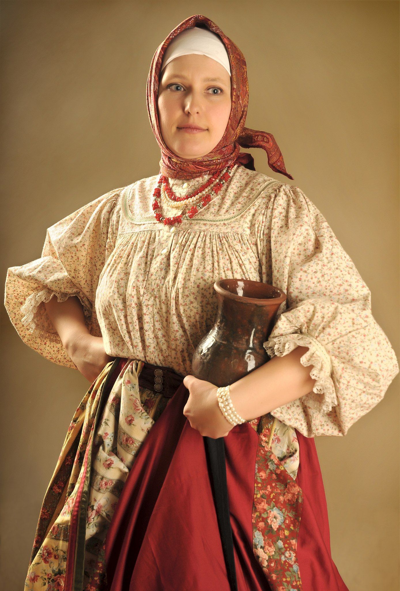 Girls in Slavic costumes in Batam